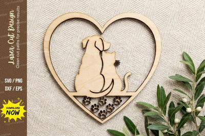 Dog Love Heart Laser Cut, dog svg, dog love svg, puppy sv SVG Regulrcrative 