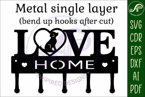 Dog LOVE Key holder designs for wood and metal SVG APInspireddesigns 