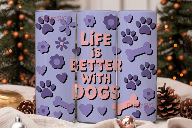 Dog Lover 20oz Tumbler Wrap Sublimation DesignSVG 