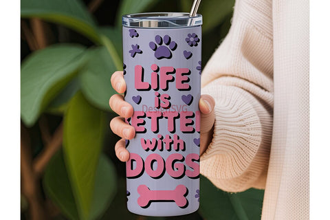 Dog Lover 20oz Tumbler Wrap Sublimation DesignSVG 