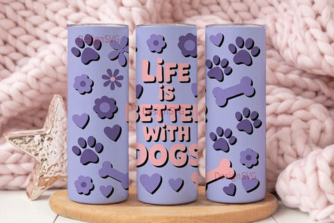 Dog Lover 20oz Tumbler Wrap Sublimation DesignSVG 