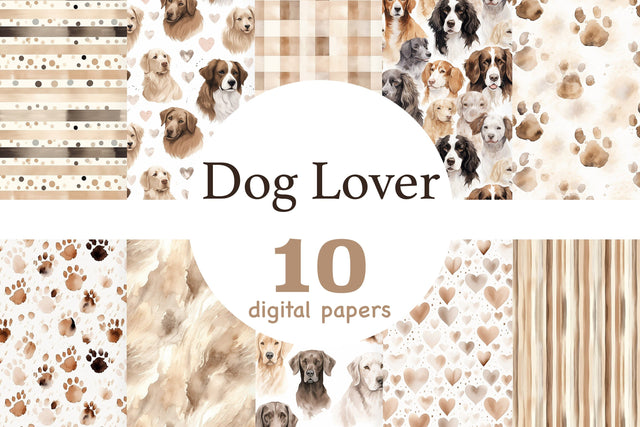 Dog Lover Digital Paper | Puppy Pattern Digital Pattern GlamArtZhanna 