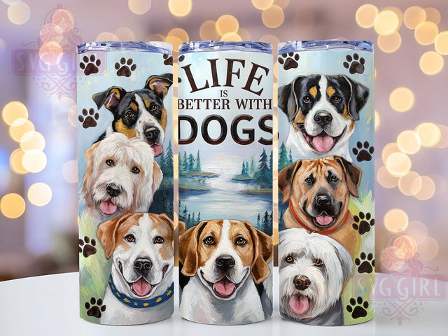 Dog Lover Puppy Fur Mom Cute Tumbler, Pet Tumbler, Puppy Tumbler, Animal Lover Tumbler, Cute Dog Tumbler, 20oz Sublimation Wrap, Fur Mom Tumbler Sublimation SvggirlplusArt 