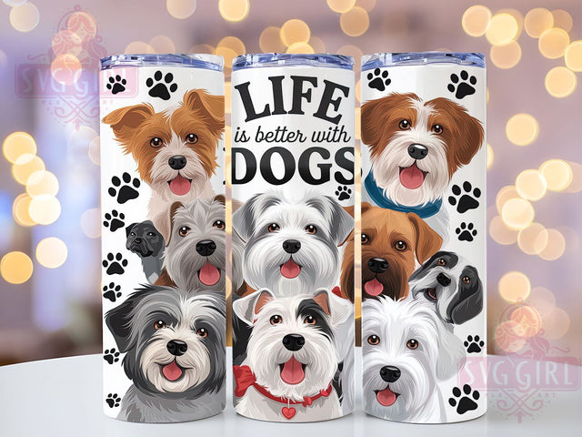 Dog Lover Puppy Fur Mom Cute Tumbler, Pet Tumbler, Puppy Tumbler, Animal Lover Tumbler, Cute Dog Tumbler, 20oz Sublimation Wrap, Fur Mom Tumbler Sublimation SvggirlplusArt 