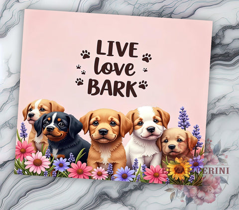 Dog Lover Tumbler, Live Love Bark, Pet Owner Gift, Inspirational Drinkware, Sublimation Design, Dog Mom Mug, Animal Lover Gift Sublimation Li Zamperini 