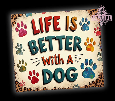 Dog Lover Tumbler, Pet Gifts, 20oz Tumbler, Sublimation Design, Animal Lover Gifts, PNG File, Dog Mom Gifts, Inspirational Quotes Sublimation SvggirlplusArt 