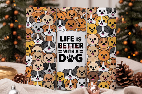 Dog Lover Tumbler Wrap PNG Sublimation DesignSVG 