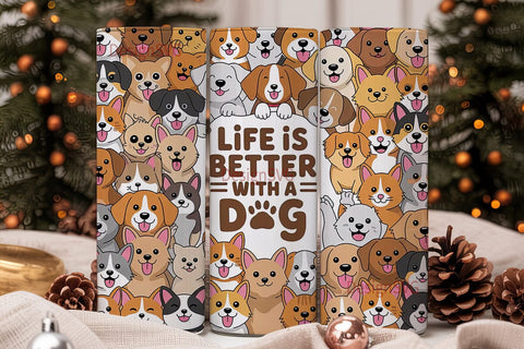 Dog Lover Tumbler Wrap PNG Sublimation DesignSVG 