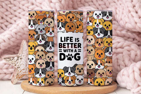 Dog Lover Tumbler Wrap PNG Sublimation DesignSVG 