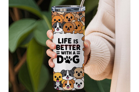 Dog Lover Tumbler Wrap PNG Sublimation DesignSVG 
