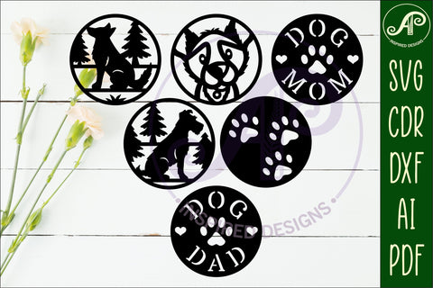 Dog lovers Coasters, laser cut out 1 SVG APInspireddesigns 