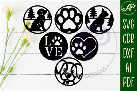 Dog lovers Coasters, laser cut out 2 SVG APInspireddesigns 
