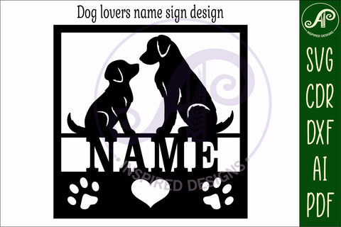 Dog lovers square named wall sign or card topper svg SVG APInspireddesigns 