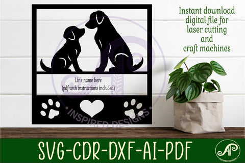 Dog lovers square named wall sign or card topper svg SVG APInspireddesigns 