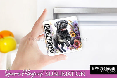 Dog Magnet Sublimation - Dog Mom Floral Magnet PNG Design Sublimation OrangeBrushStudio 