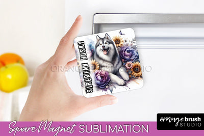Dog Magnet Sublimation - Dog Mom Floral Magnet PNG Design Sublimation OrangeBrushStudio 