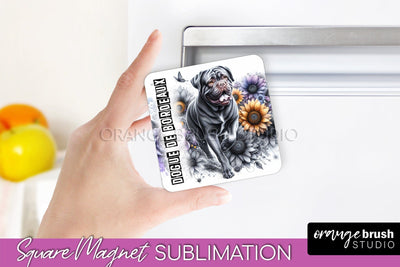 Dog Magnet Sublimation - Dog Mom Floral Magnet PNG Design Sublimation OrangeBrushStudio 
