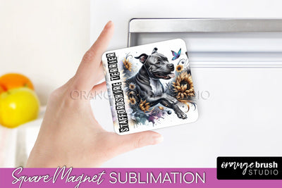 Dog Magnet Sublimation - Dog Mom Floral Magnet PNG Design Sublimation OrangeBrushStudio 
