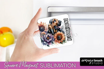 Dog Magnet Sublimation - Dog Mom Floral Magnet PNG Design Sublimation OrangeBrushStudio 