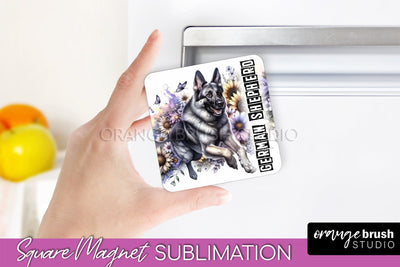 Dog Magnet Sublimation - Dog Mom Floral Magnet PNG Design Sublimation OrangeBrushStudio 