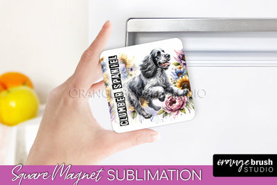 Dog Magnet Sublimation - Dog Mom Floral Magnet PNG Design Sublimation OrangeBrushStudio 