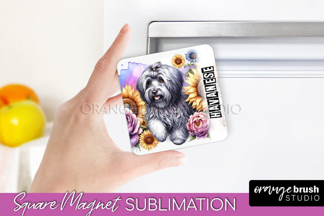 Dog Magnet Sublimation - Dog Mom Floral Magnet PNG Design Sublimation OrangeBrushStudio 