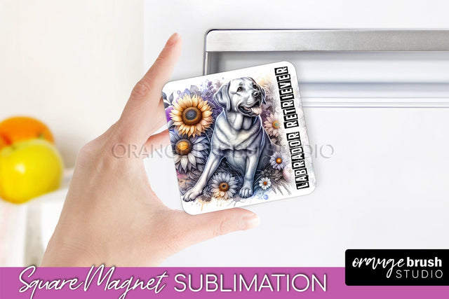 Dog Magnet Sublimation - Dog Mom Floral Magnet PNG Design Sublimation OrangeBrushStudio 