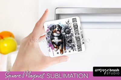 Dog Magnet Sublimation - Dog Mom Floral Magnet PNG Design Sublimation OrangeBrushStudio 