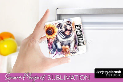 Dog Magnet Sublimation - Dog Mom Floral Magnet PNG Design Sublimation OrangeBrushStudio 