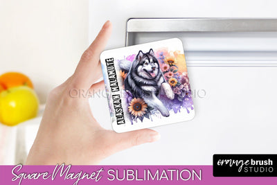 Dog Magnet Sublimation - Dog Mom Floral Magnet PNG Design Sublimation OrangeBrushStudio 