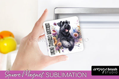 Dog Magnet Sublimation - Dog Mom Floral Magnet PNG Design Sublimation OrangeBrushStudio 
