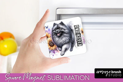Dog Magnet Sublimation - Dog Mom Floral Magnet PNG Design Sublimation OrangeBrushStudio 