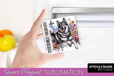 Dog Magnet Sublimation - Dog Mom Floral Magnet PNG Design Sublimation OrangeBrushStudio 