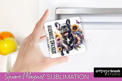 Dog Magnet Sublimation - Dog Mom Floral Magnet PNG Design Sublimation OrangeBrushStudio 