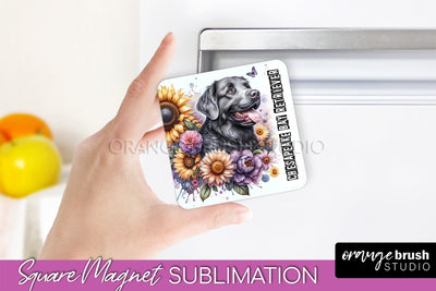Dog Magnet Sublimation - Dog Mom Floral Magnet PNG Design Sublimation OrangeBrushStudio 