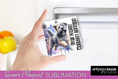 Dog Magnet Sublimation - Dog Mom Floral Magnet PNG Design Sublimation OrangeBrushStudio 