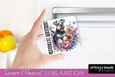 Dog Magnet Sublimation - Dog Mom Floral Magnet PNG Design Sublimation OrangeBrushStudio 