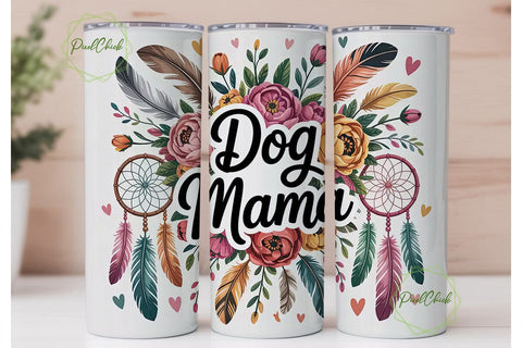 Dog Mama Boho 20oz Tumbler Wrap Sublimation PixelChick 