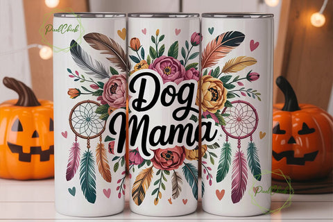 Dog Mama Boho 20oz Tumbler Wrap Sublimation PixelChick 