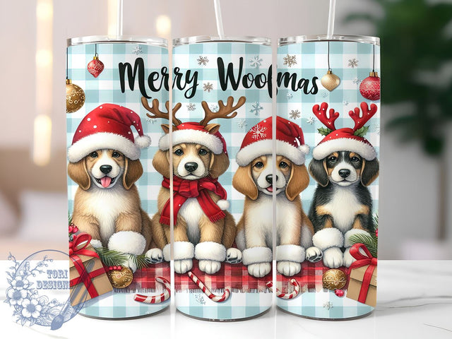 Dog Mama, Dog Christmas, Merry Woofmas, 20oz Tumbler, Sublimation Design, Pet Lover Gift, Holiday Tumbler, Christmas Dog Decor Sublimation ToriDesigns 