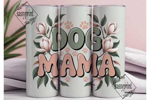 Dog Mama Floral Tumbler Wrap Sublimation sassyprint 