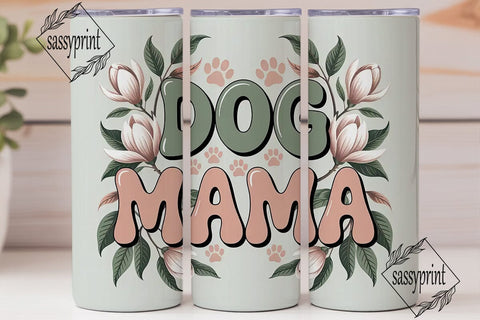 Dog Mama Floral Tumbler Wrap Sublimation sassyprint 