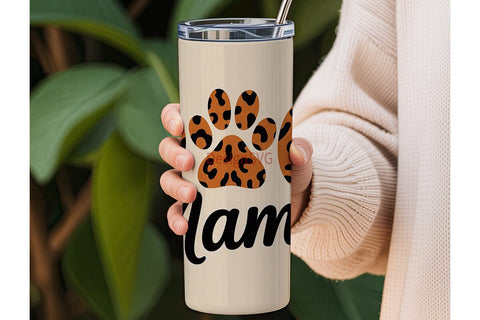 Dog Mama Leopard 20oz Tumbler Sublimation DesignSVG 