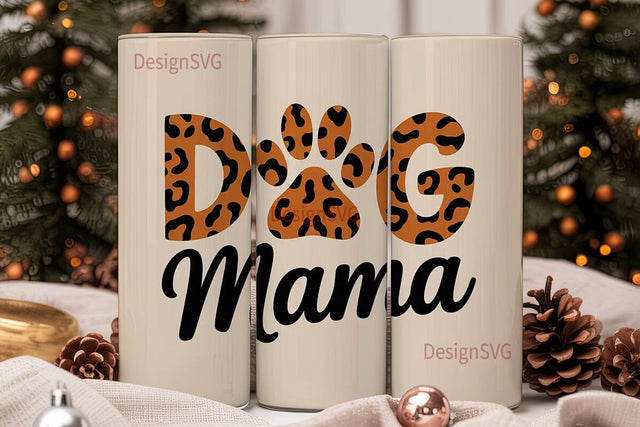 Dog Mama Leopard 20oz Tumbler Sublimation DesignSVG 
