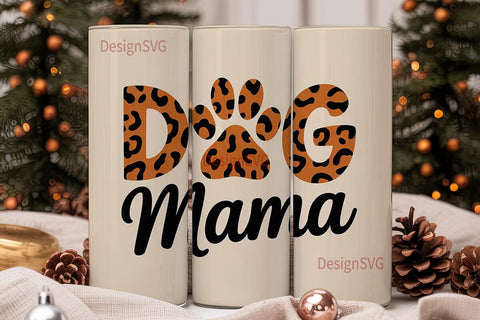 Dog Mama Leopard 20oz Tumbler Sublimation DesignSVG 