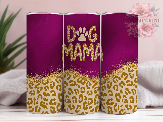Dog Mama Leopard Glitter Sparkle Tumbler, Leopard Glitter Wrap, 20oz Tumbler Design, Animal Print Tumbler, Dog Lover Gift, Sparkle Tumbler Wrap, Cute Dog Mom Tumbler Sublimation Li Zamperini 