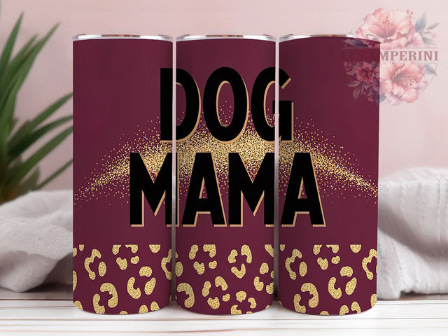 Dog Mama Leopard Glitter Sparkle Tumbler, Leopard Glitter Wrap, 20oz Tumbler Design, Animal Print Tumbler, Dog Lover Gift, Sparkle Tumbler Wrap, Cute Dog Mom Tumbler Sublimation Li Zamperini 