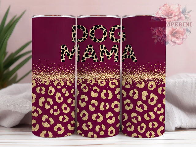 Dog Mama Leopard Glitter Sparkle Tumbler, Leopard Glitter Wrap, 20oz Tumbler Design, Animal Print Tumbler, Dog Lover Gift, Sparkle Tumbler Wrap, Cute Dog Mom Tumbler Sublimation Li Zamperini 