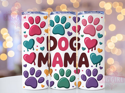 Dog Mama Paw Print Tumbler, Paw Print Tumbler, Cute Dog Wrap, Pet Lover Wrap, Whimsical Paw Wrap, Sublimation Design, Trendy Gift Idea Sublimation SvggirlplusArt 