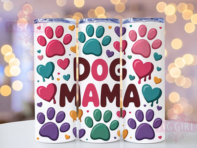 Dog Mama Paw Print Tumbler, Paw Print Tumbler, Cute Dog Wrap, Pet Lover Wrap, Whimsical Paw Wrap, Sublimation Design, Trendy Gift Idea Sublimation SvggirlplusArt 